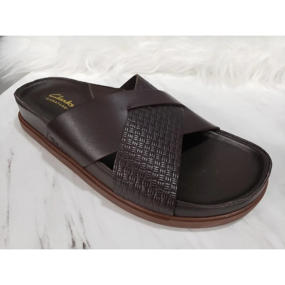 NEW NO BOX SIZE 7 - Clarks - Mens Torford Cross‎ Sandals Leather Brown Dress